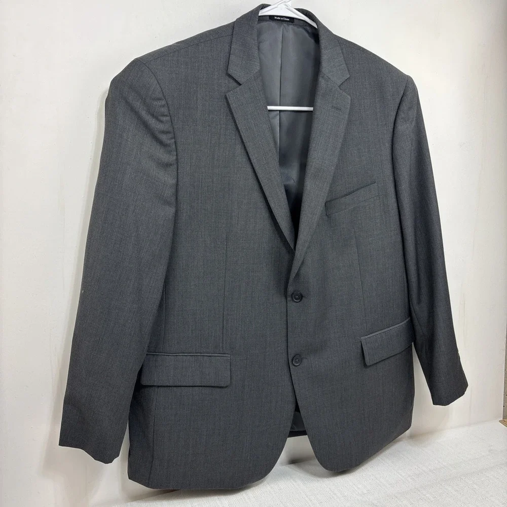 Pronto Uomo Men's Grey Blazer‎ Suit Jacket Size 48L Two Button EUC
